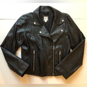 Gap Kids Faux Leather Motorcycle Jacket Sz XXL or 14/16 EUC